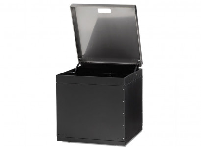 Elegantes Außenküchenmodul aus Edelstahl in Schwarz für Garten