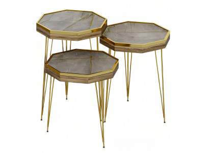 Beistelltisch aus Holz in Braun modern eleganter Wohnstil