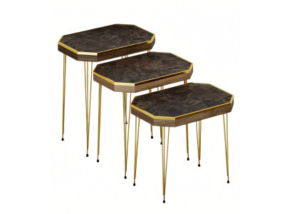 Eleganter Brauner Holz-Beistelltisch im modernen Design