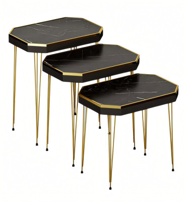 Schwarze Holz Beistelltische im modernen Design, vielseitig