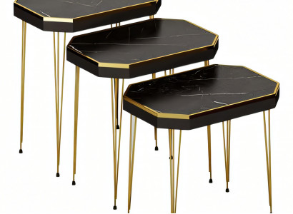 Schwarze Holz Beistelltische im modernen Design, vielseitig