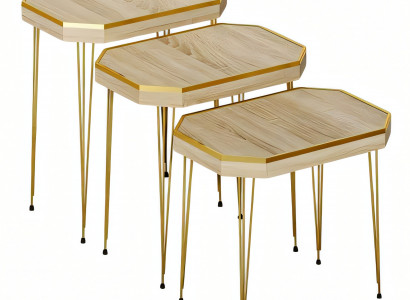 Beistelltisch Holz Beige Modern Elegant