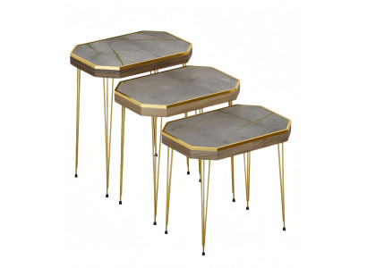 Graue Holz Beistelltische modern, vielseitig, elegante Raumakzente