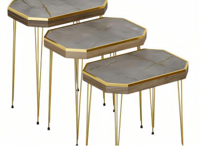 Graue Holz Beistelltische modern, vielseitig, elegante Raumakzente