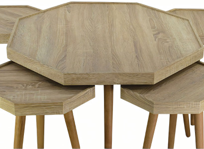 Eleganter Beistelltisch aus Holz in Beige für modernes Wohnzimmer