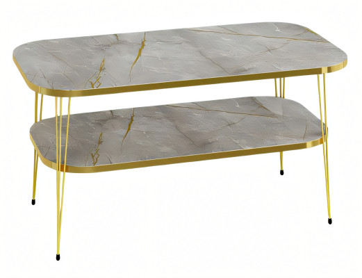 Eleganter grauer Couchtisch aus Holz mit modernem Design