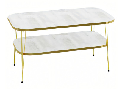 Weißer Holz-Couchtisch im modernen Design