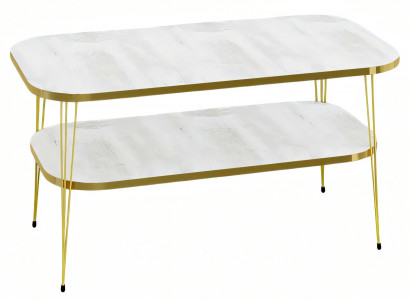 Weißer Holz-Couchtisch im modernen Design