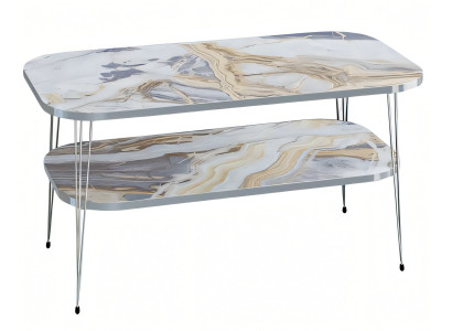 Moderner bunter Couchtisch aus Holz mit stilvollem Design