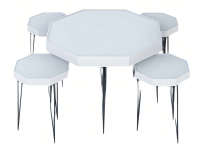 Weiße Holz Couchtisch mit modernem Design und Beistelltischen Set