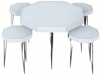 Weiße Holz Couchtisch mit modernem Design und Beistelltischen Set