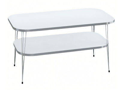 Eleganter weißer Couchtisch aus Holz für modernes Wohnzimmer