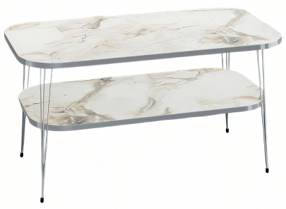 Moderner mehrfarbiger Couchtisch aus Holz und Edelstahl