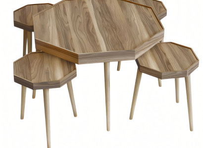 Moderner Beistelltisch aus Holz in Beige