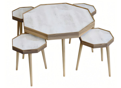 Eleganter Beistelltisch aus Holz in Beige für modernes Wohnzimmer