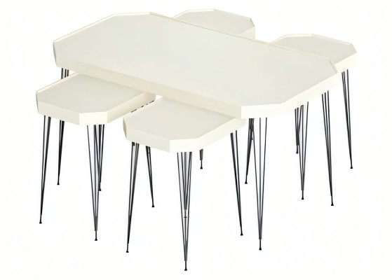 Weiße Holz Couchtisch mit Beistelltischen im modernen Stil