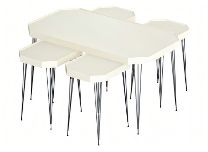 Weiße Holz Couchtisch mit Beistelltischen im modernen Stil