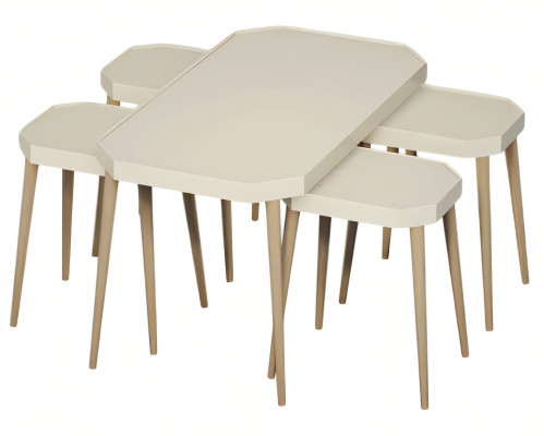 Eleganter Beistelltisch aus Holz in Beige für modernes Wohnambiente