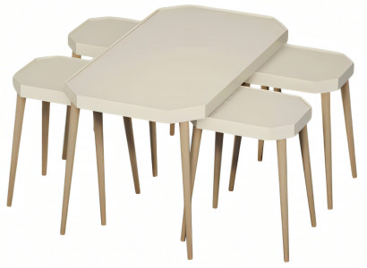 Eleganter Beistelltisch aus Holz in Beige für modernes Wohnambiente