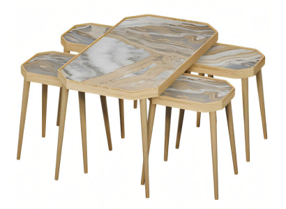 Eleganter Beistelltisch aus Holz in Beige für modernes Wohnambiente