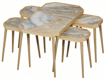 Eleganter Beistelltisch aus Holz in Beige für modernes Wohnambiente