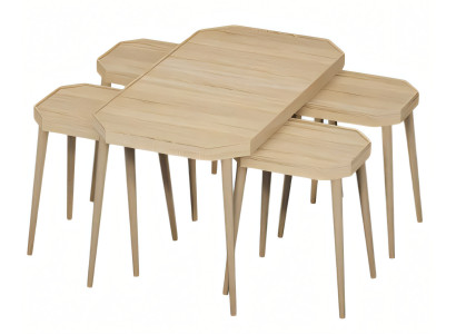 Eleganter Beistelltisch aus Holz in Beige für modernes Wohnzimmer