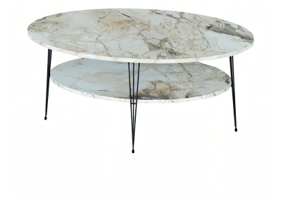 Mehrfarbiger Holz-Couchtisch im modernen Design