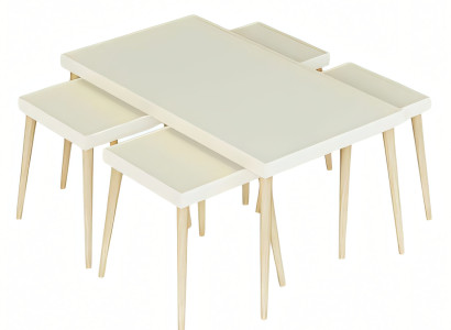 Moderner Beistelltisch aus Holz in Beige mit elegantem Design