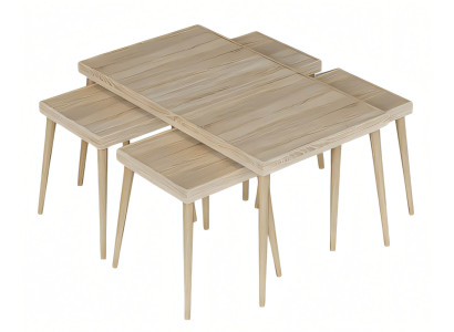 Eleganter Beistelltisch aus Holz in Beige für modernes Wohnzimmer