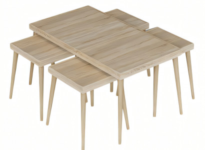 Eleganter Beistelltisch aus Holz in Beige für modernes Wohnzimmer