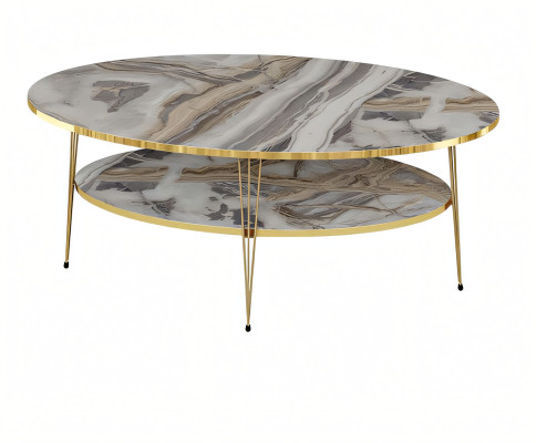 Mehrfarbiger Holz-Couchtisch im modernen Design