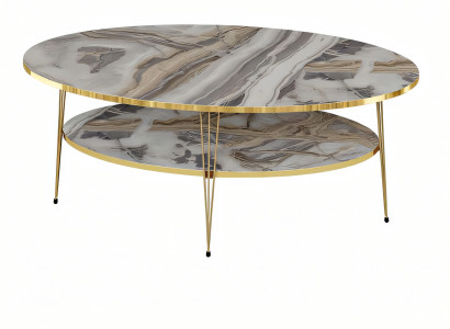 Mehrfarbiger Holz-Couchtisch im modernen Design