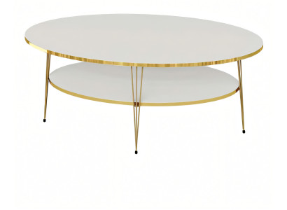 Weißer Holz-Couchtisch im modernen Design