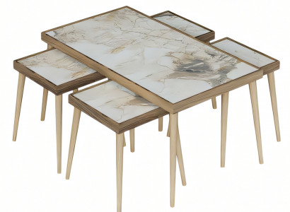 Eleganter Beistelltisch aus Holz in Beige für modernes Wohnambiente