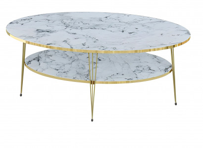 Weißer Holz-Couchtisch im modernen Design