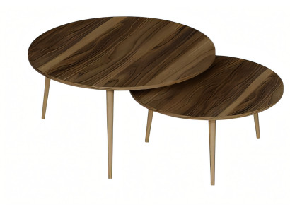 Elegante braune Holz Beistelltische im modernen Stil