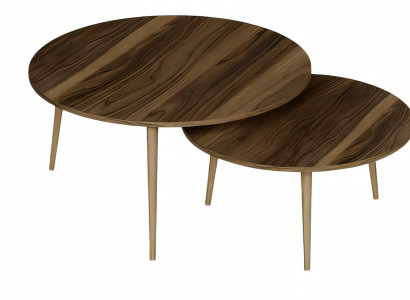 Elegante braune Holz Beistelltische im modernen Stil