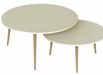 Beistelltische aus Holz in Beige, eleganter Stil