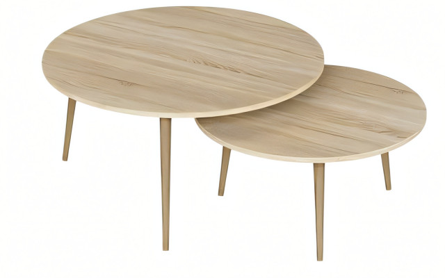 Elegante braune Holz-Beistelltische im modernen Stil