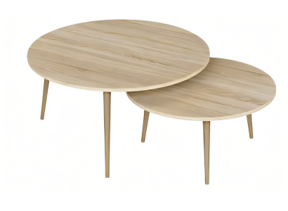 Elegante braune Holz-Beistelltische im modernen Stil