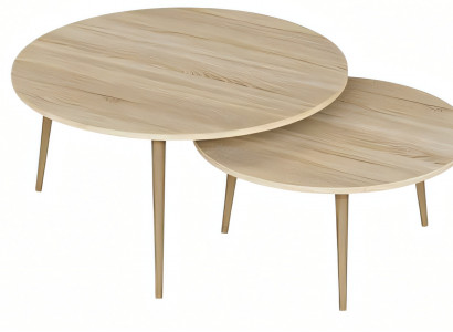 Elegante braune Holz-Beistelltische im modernen Stil