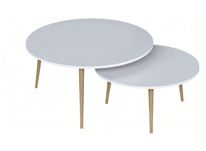 Weiße Holz Beistelltische modern, eleganter Stil