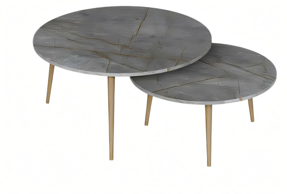 Elegante graue Holz-Beistelltische im modernen Stil