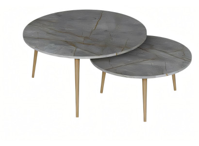 Elegante graue Holz-Beistelltische im modernen Stil