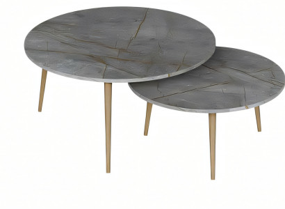 Elegante graue Holz-Beistelltische im modernen Stil