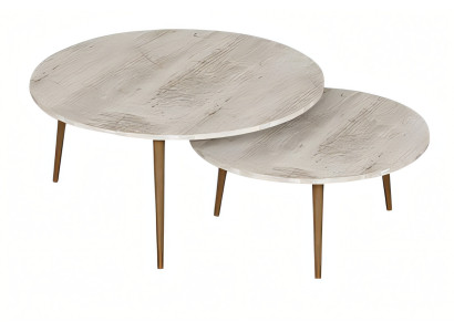 Elegante graue Holz-Beistelltische im modernen Stil, vielseitiges Set