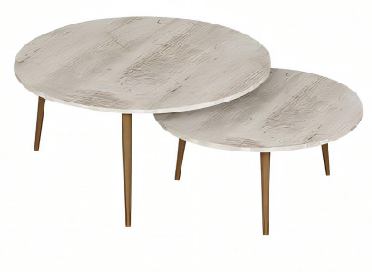 Elegante graue Holz-Beistelltische im modernen Stil, vielseitiges Set