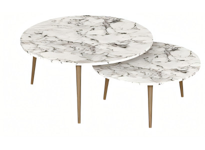 Beistelltische Holz Weiß Modern Elegant Set