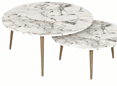 Beistelltische Holz Weiß Modern Elegant Set