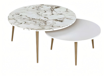 Elegante weiße Holz Beistelltische im modernen minimalistischen Stil